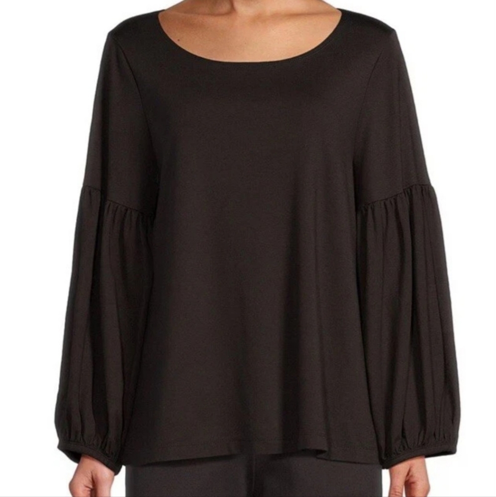 Bryn Walker lantern SHIRT NIghtfall BLOUSEN SLEEVES KNIT BOAT NECK NEW $170 M